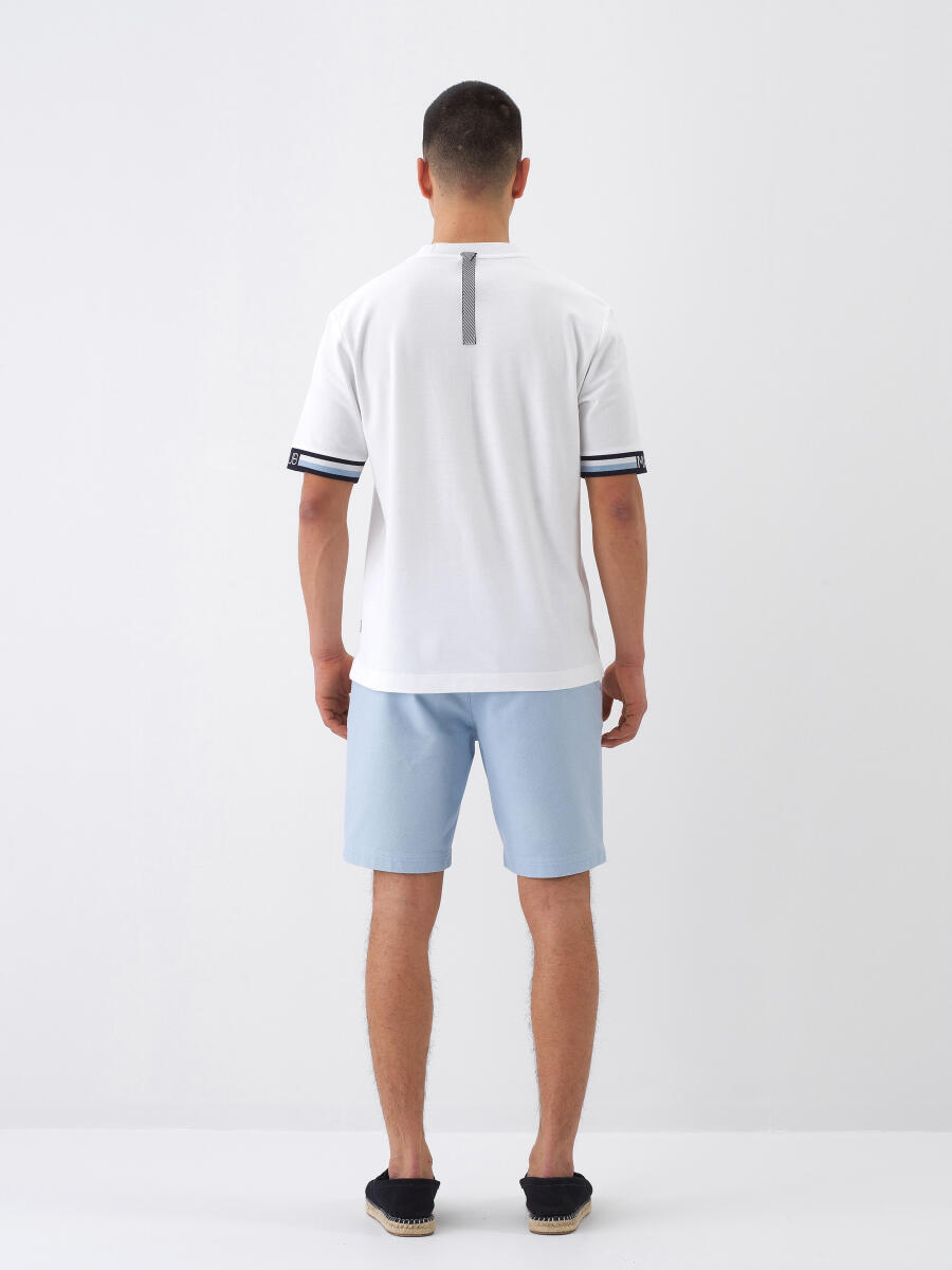 Beyaz Pamuk Dokulu Regular Fit Tişört - 5