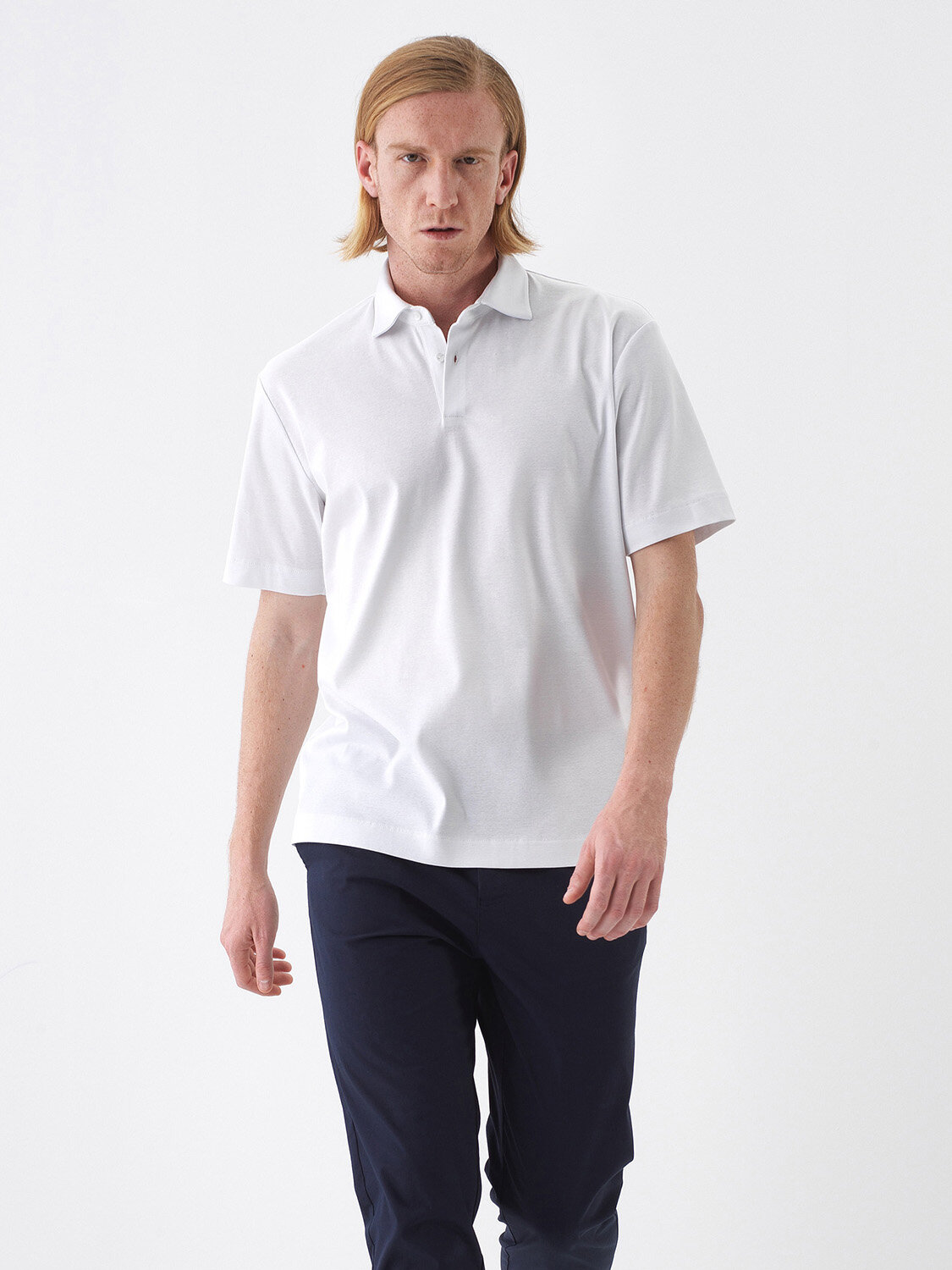 Beyaz Pamuk Dokulu Regular Fit Tişört