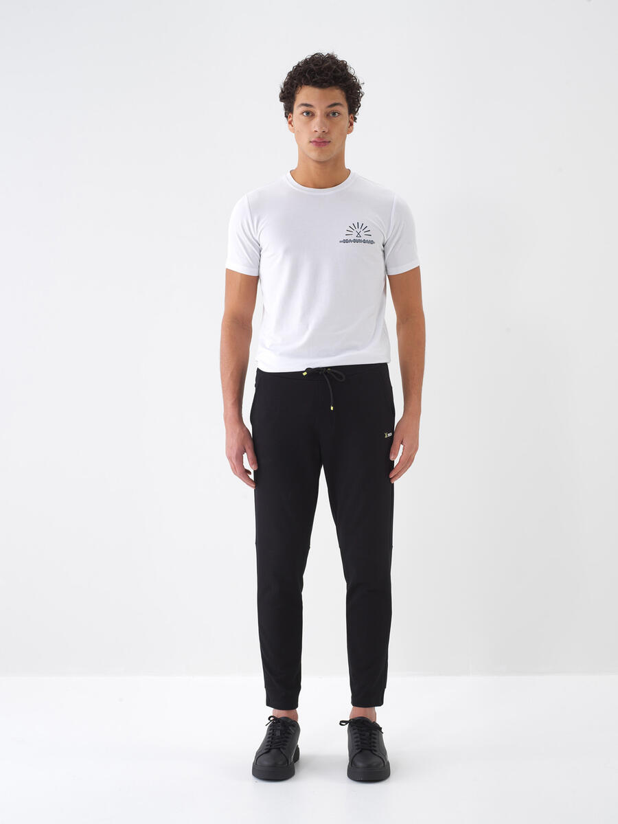 Beyaz Pamuk Dokulu Slim Fit Tişört - 2