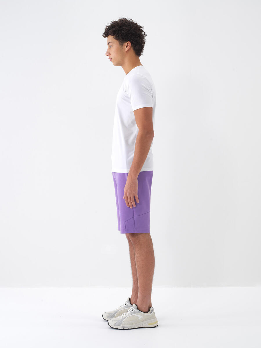 Beyaz Pamuk Dokulu Slim Fit Tişört - 4