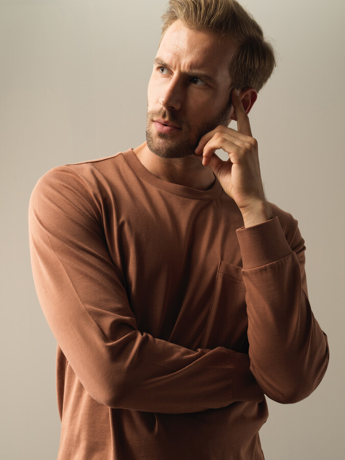 Camel Pamuk Dokulu Regular Fit Tişört - Xint