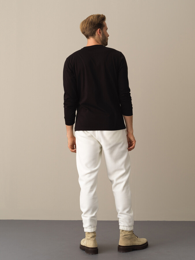 Siyah Pamuk Dokulu Regular Fit Tişört - Xint