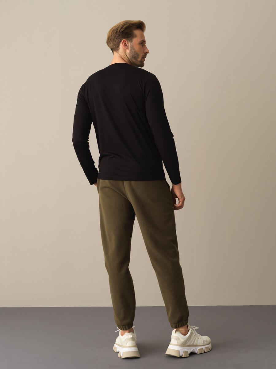 Bisiklet Yaka Slim Fit Baskılı Modal Tişört - 4