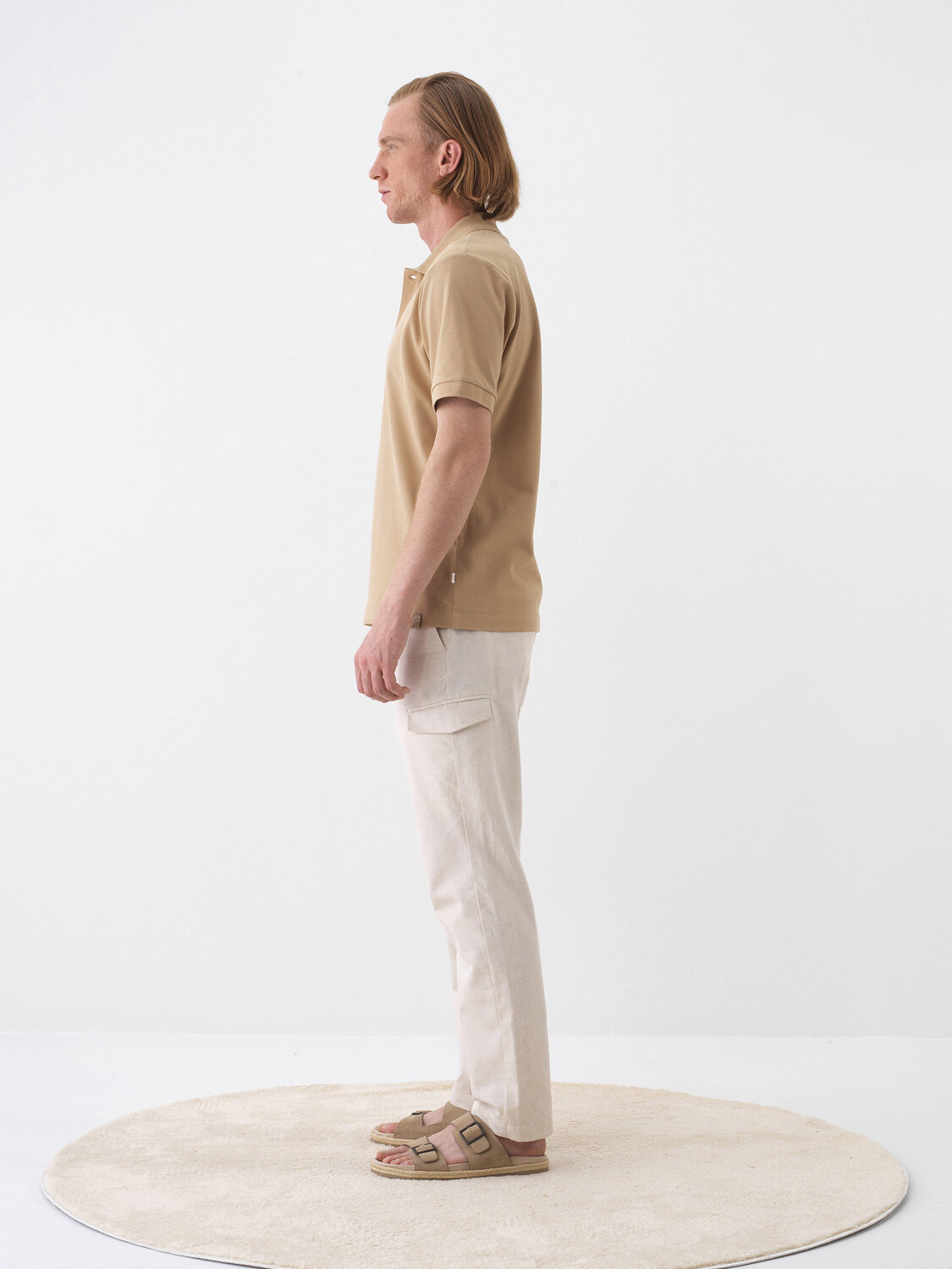 Camel Pamuk Dokulu Regular Fit Tişört - 3