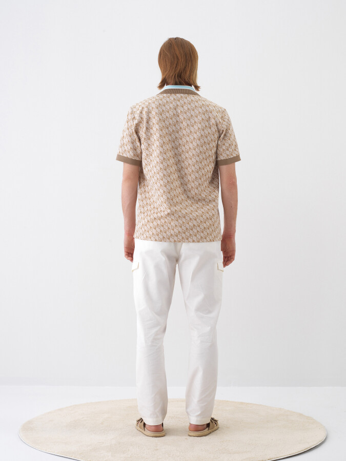 Camel Pamuk Dokulu Regular Fit Tişört - 5