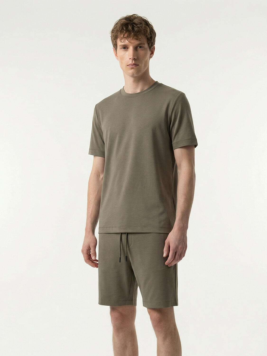Haki Doğal Akışlı Regular Fit Tişört - 1