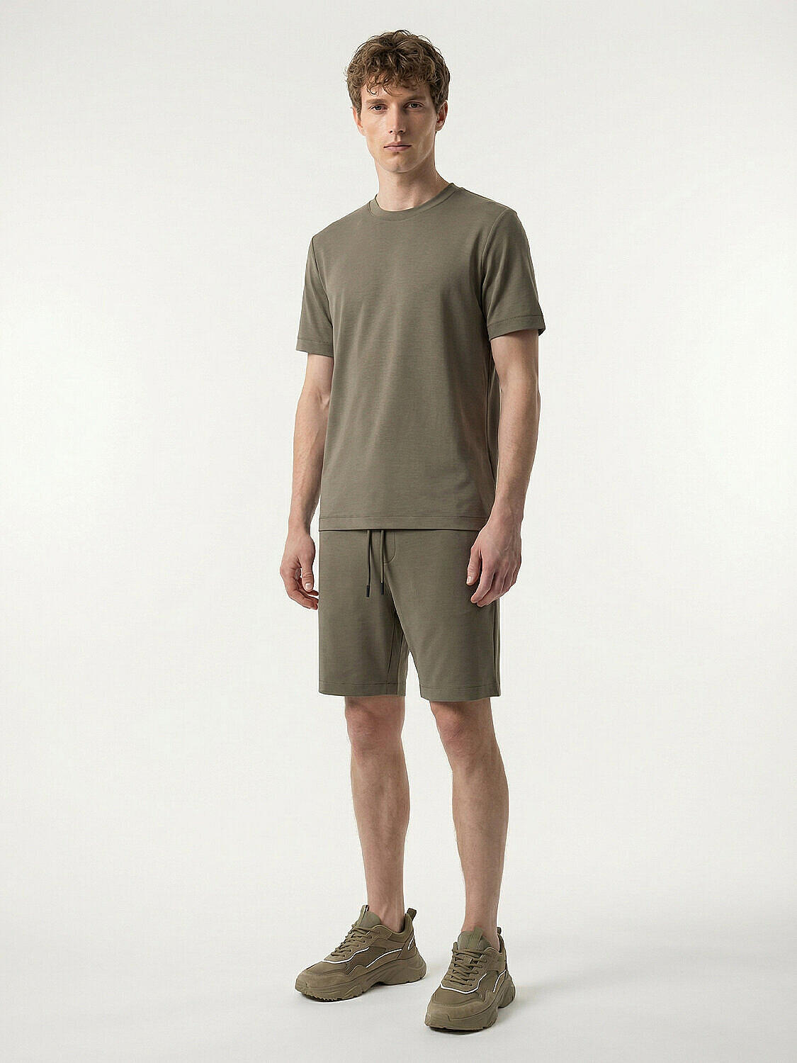 Haki Doğal Akışlı Regular Fit Tişört - 2