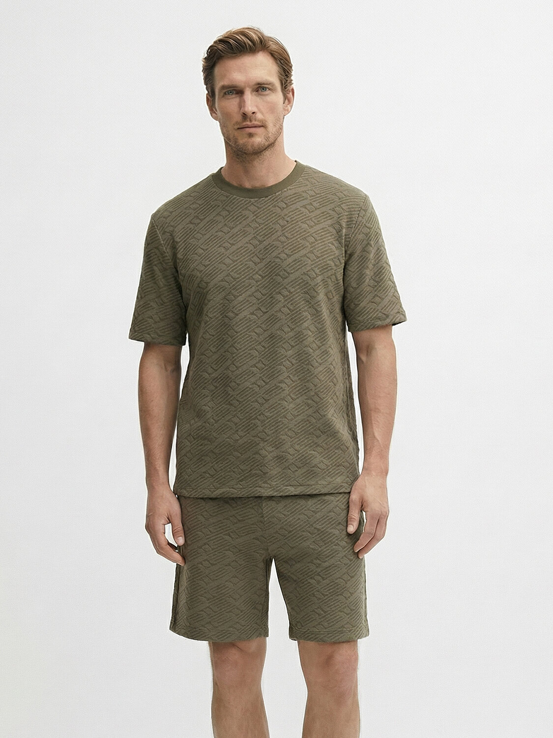 Haki Doğal Dökümlü Regular Fit Tişört