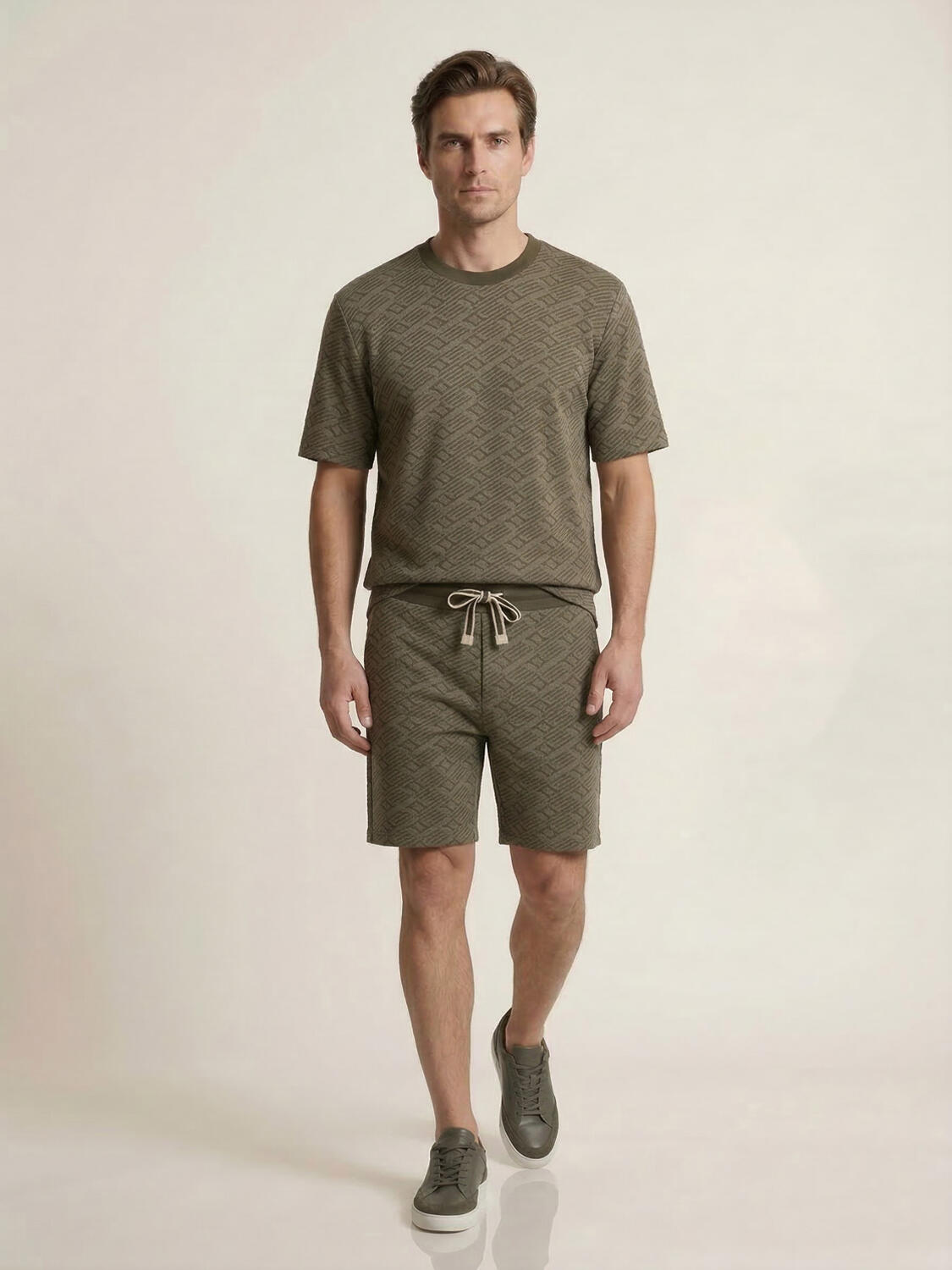 Haki Doğal Dökümlü Regular Fit Tişört - 2