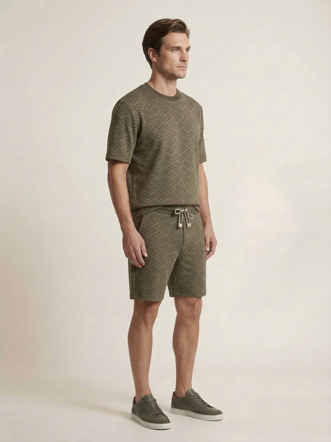 Haki Doğal Dökümlü Regular Fit Tişört - 3