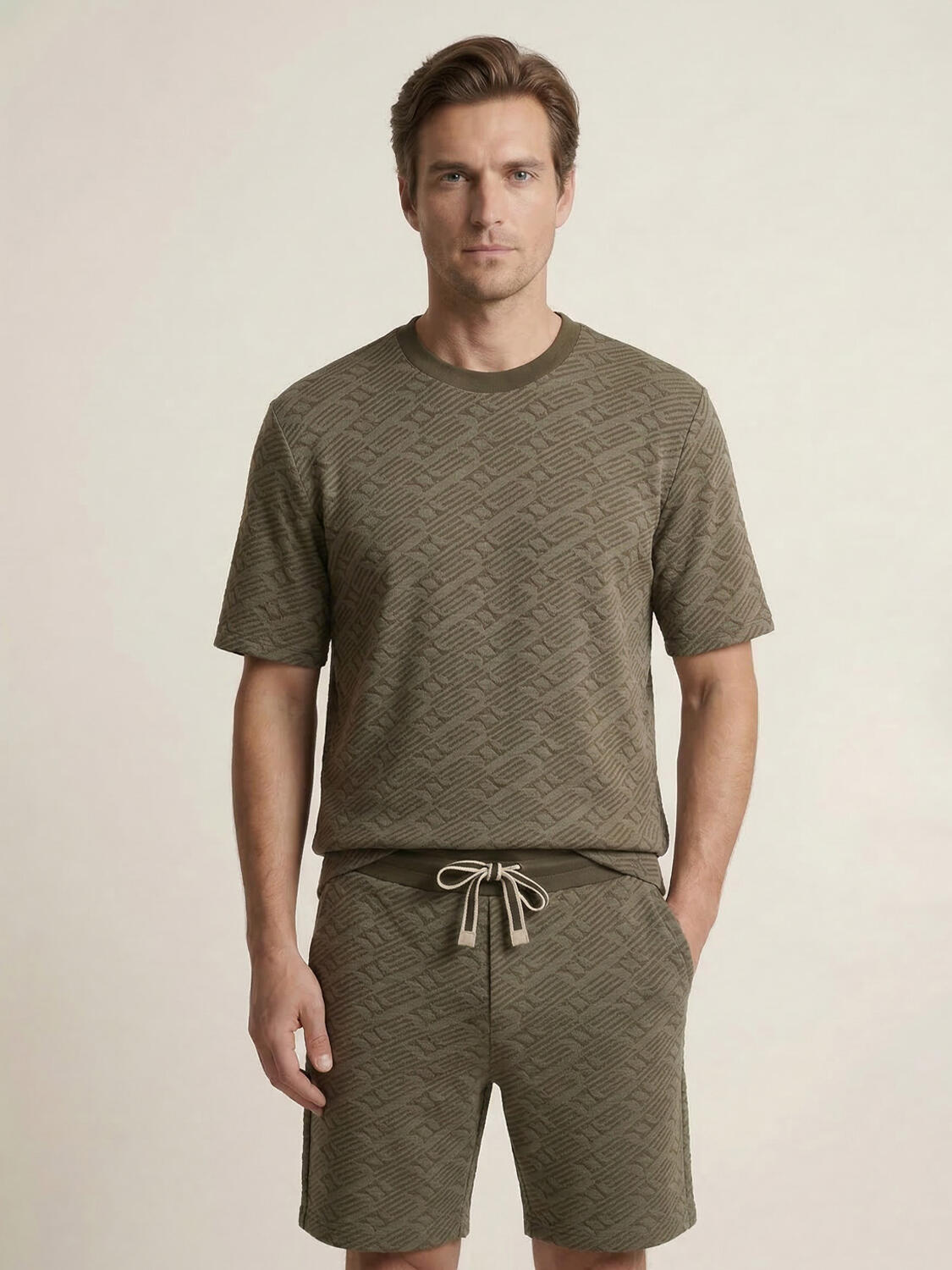 Haki Doğal Dökümlü Regular Fit Tişört - 1