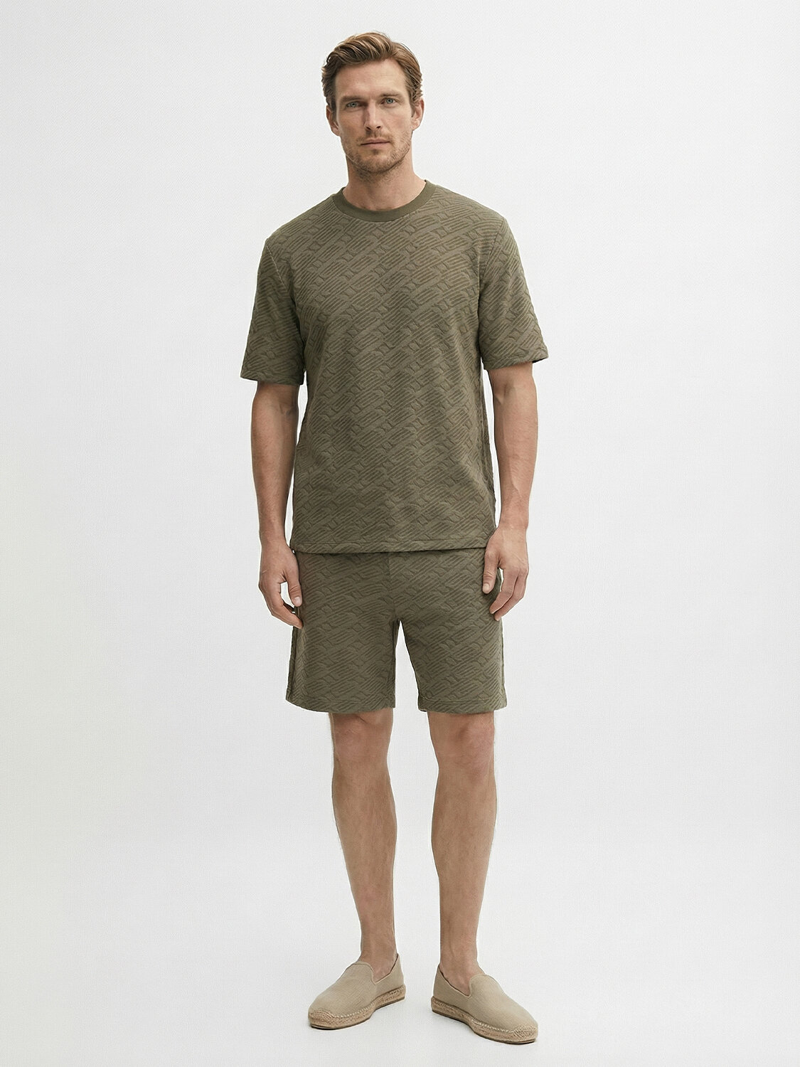 Haki Doğal Dökümlü Regular Fit Tişört (1)