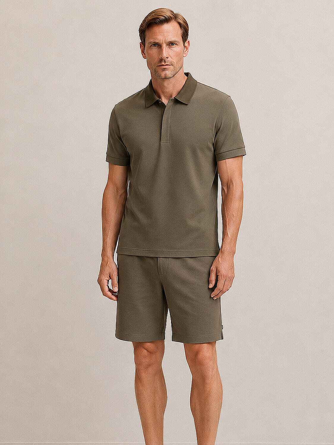 Haki Modal Karışımlı Regular Fit Tişört