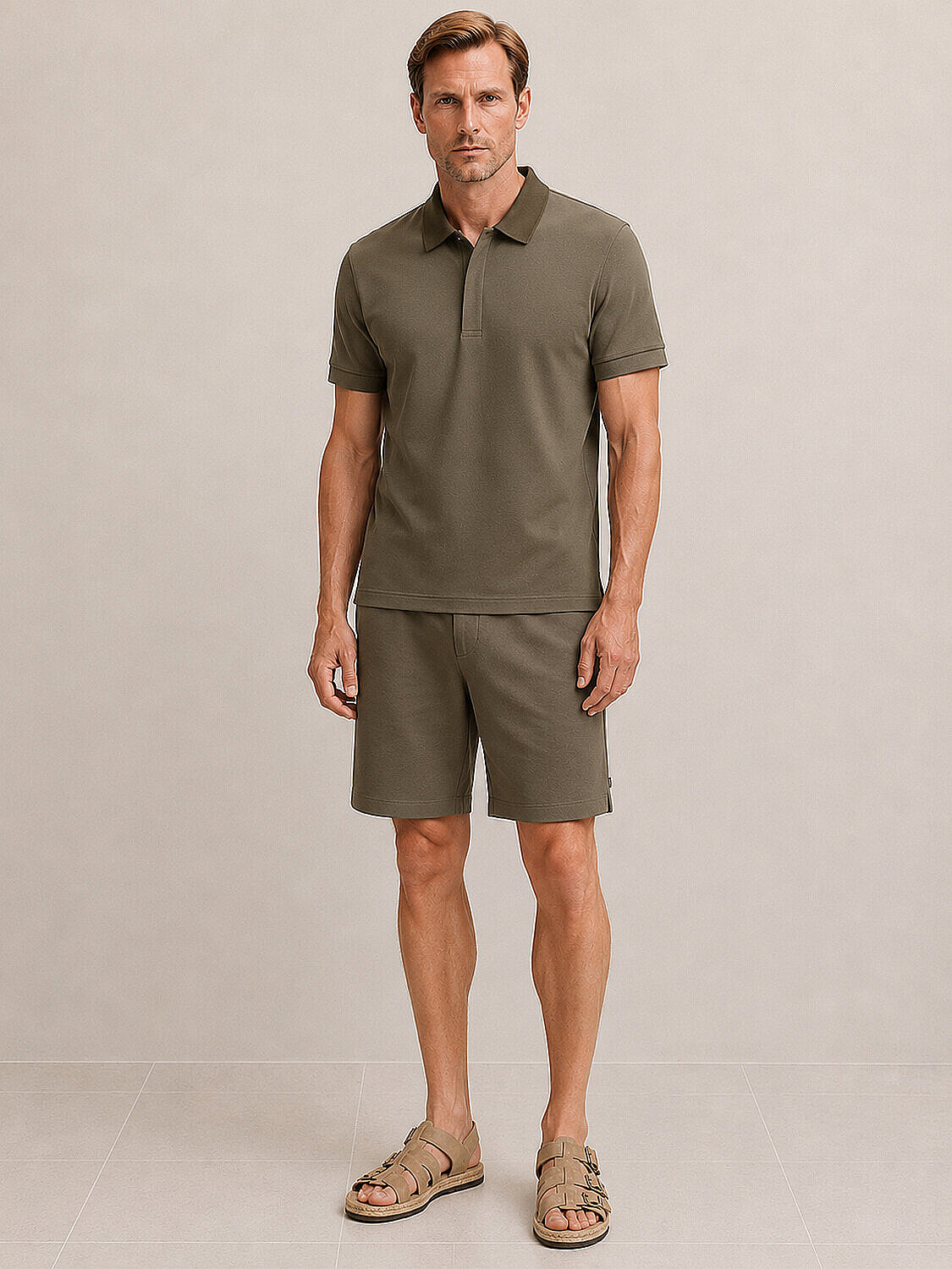 Haki Modal Karışımlı Regular Fit Tişört (1)