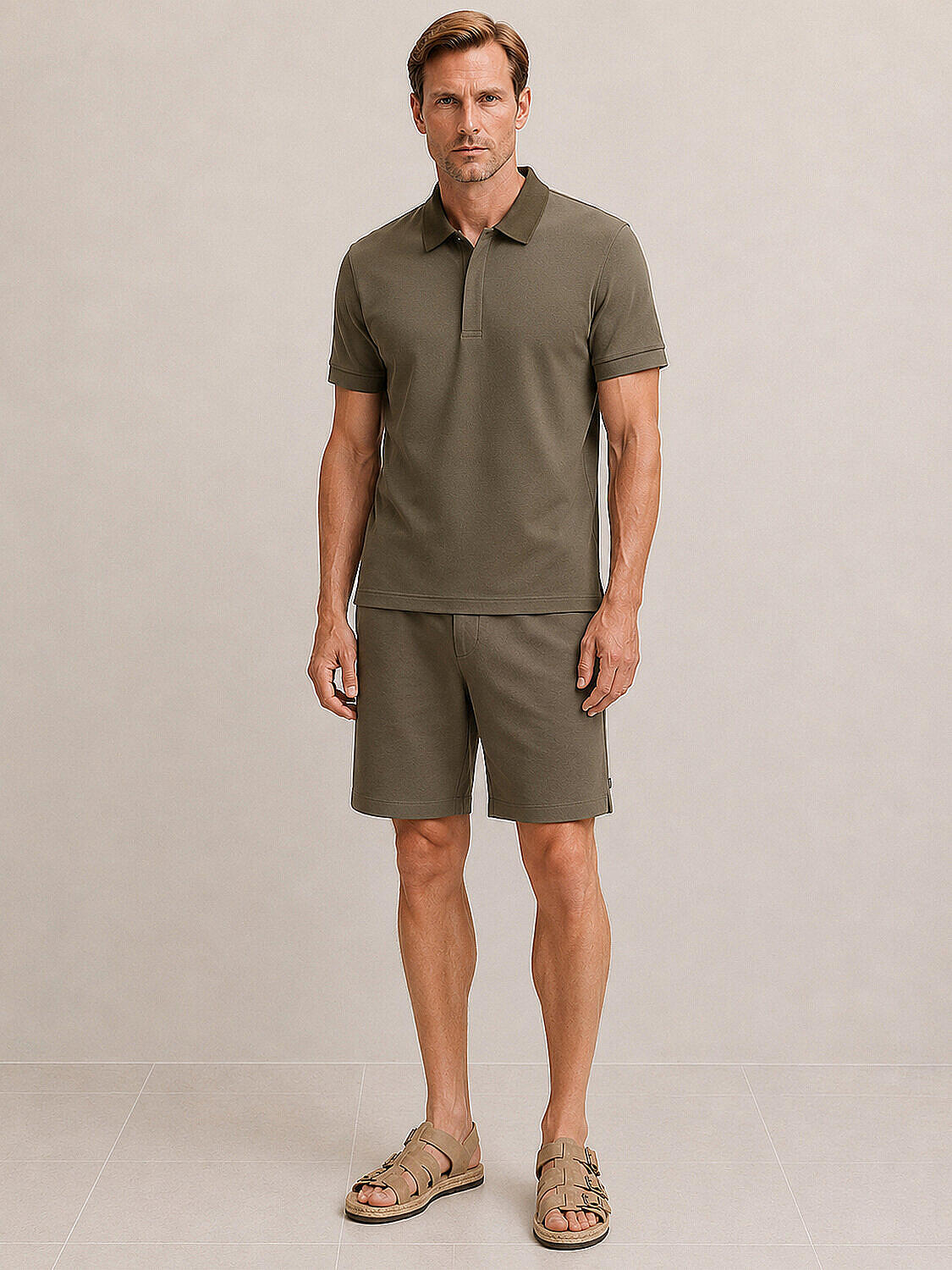 Haki Modal Karışımlı Regular Fit Tişört - 2