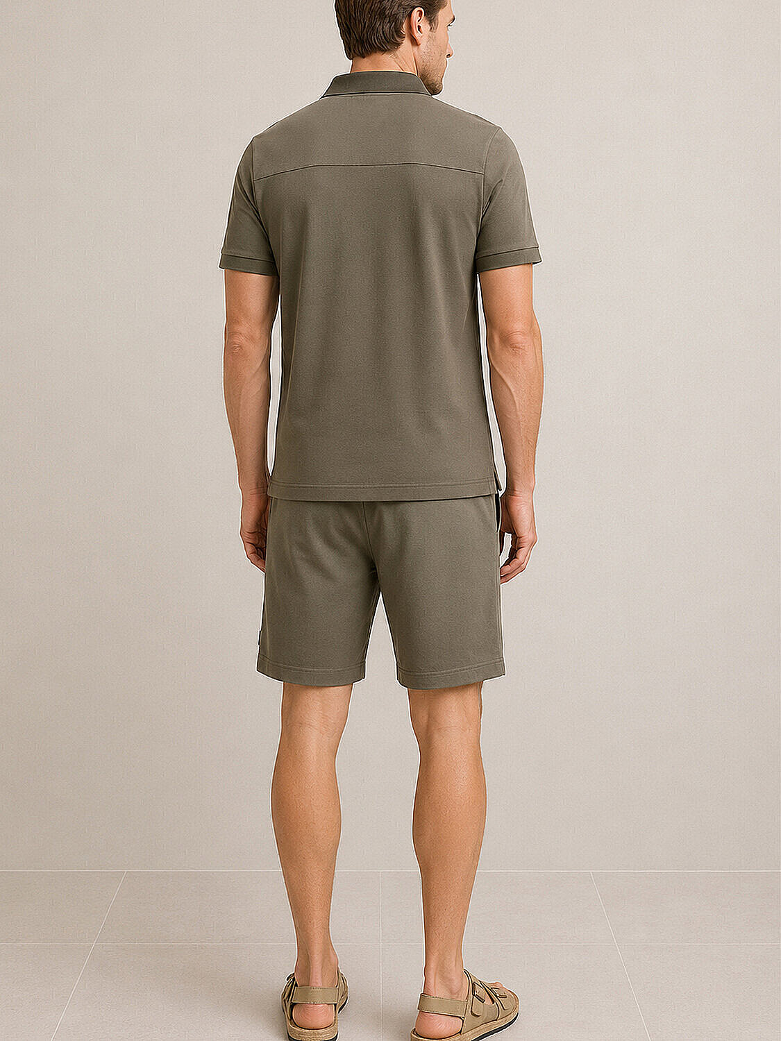 Haki Modal Karışımlı Regular Fit Tişört - 3