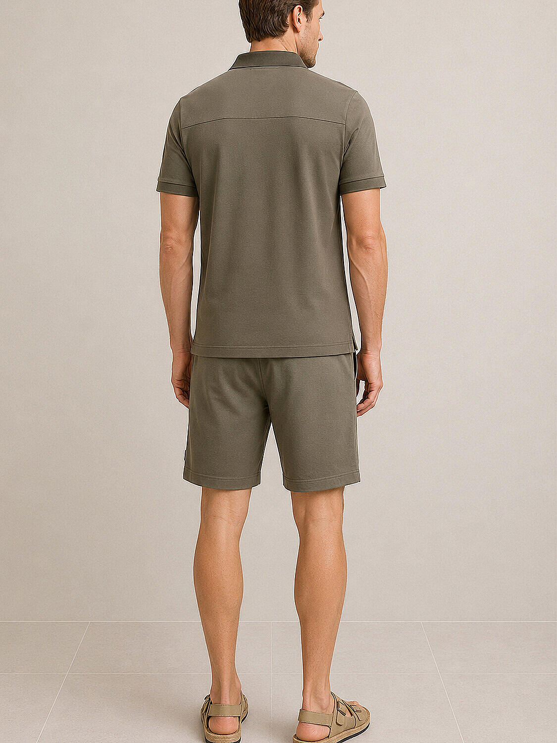 Haki Modal Karışımlı Regular Fit Tişört - 3