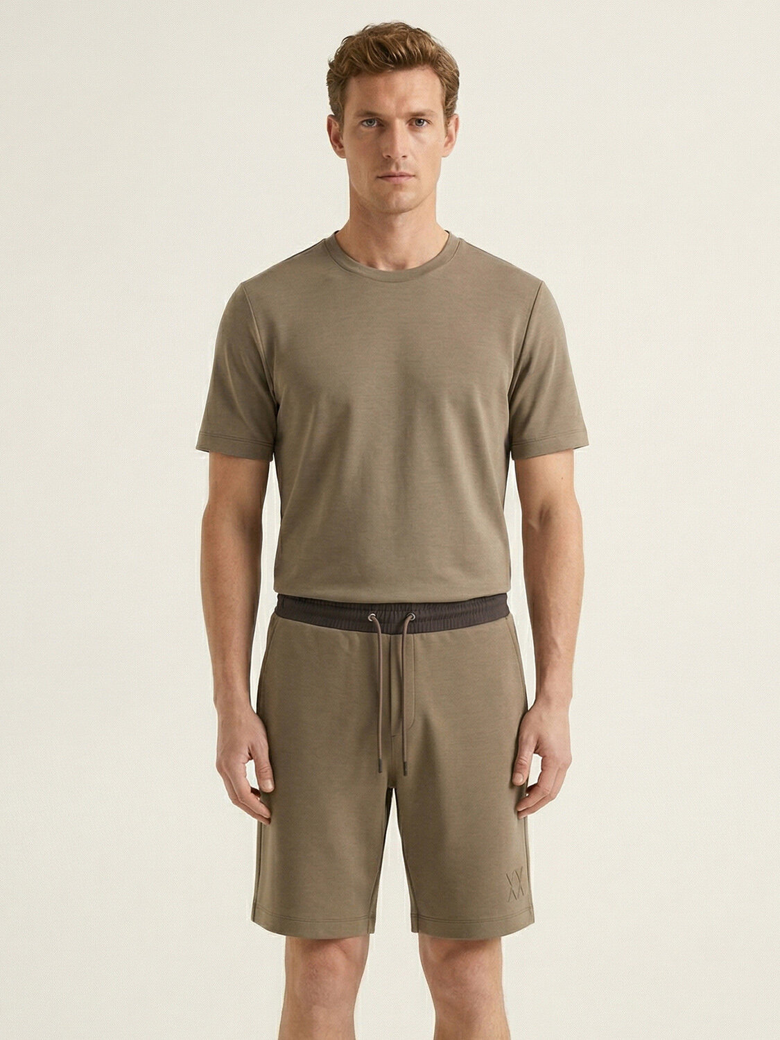 Haki Modal Karışımlı Regular Fit Tişört