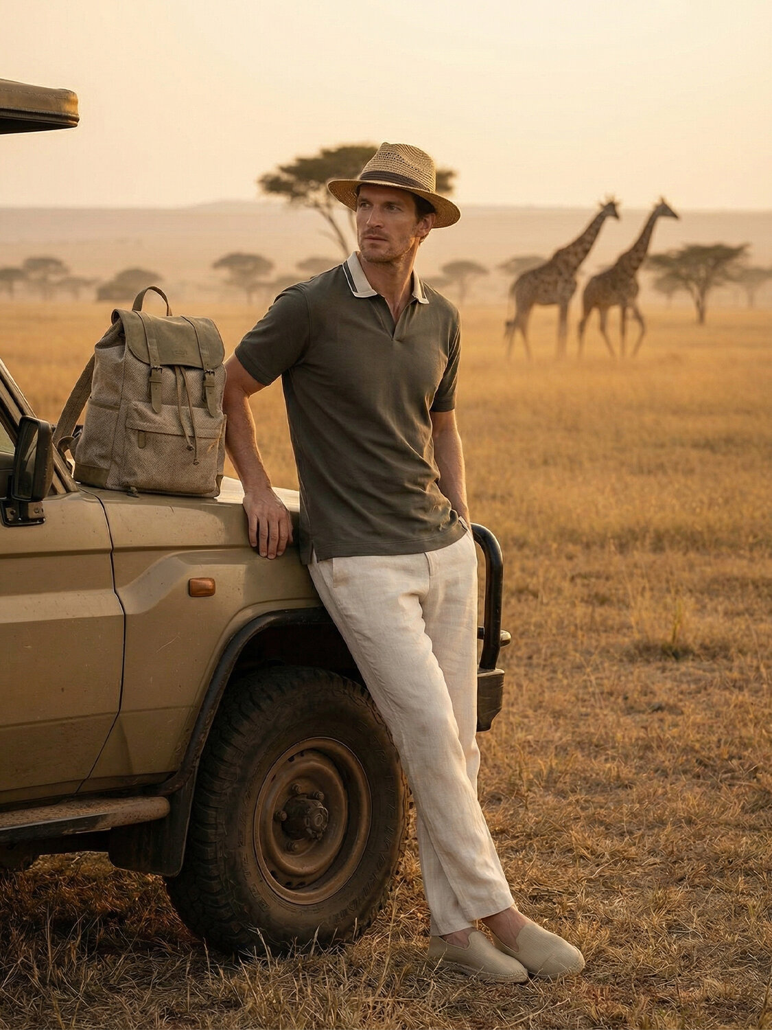 Haki Pamuk Dokulu Regular Fit Tişört