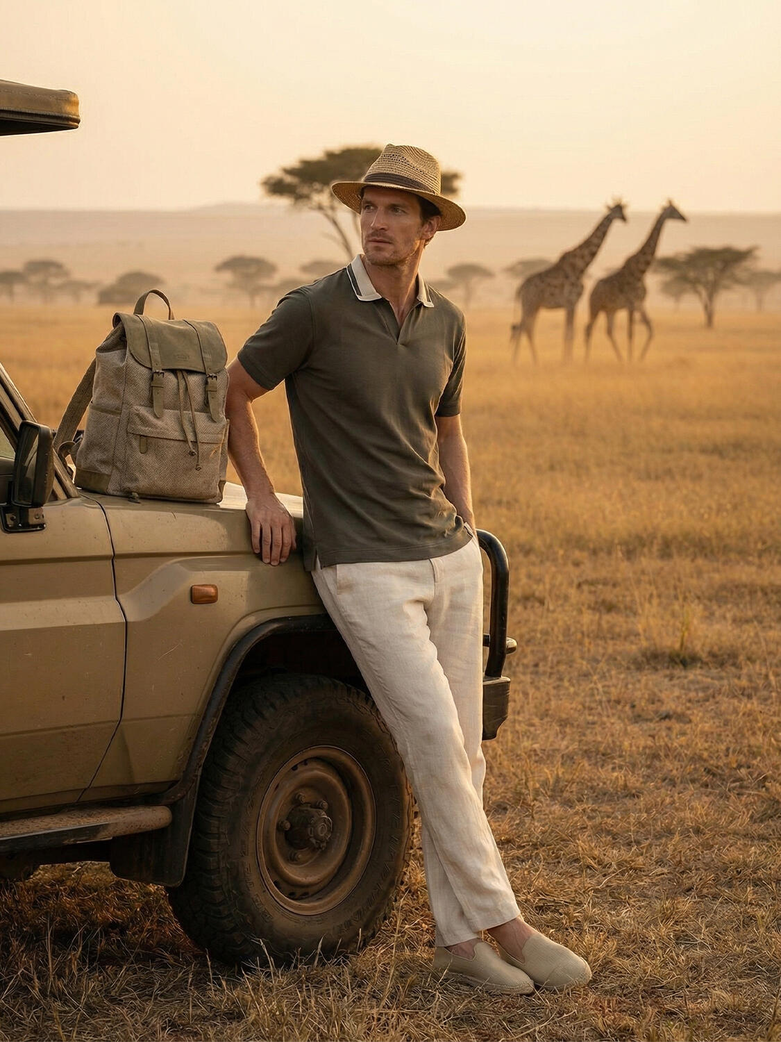 Haki Pamuk Dokulu Regular Fit Tişört - 1