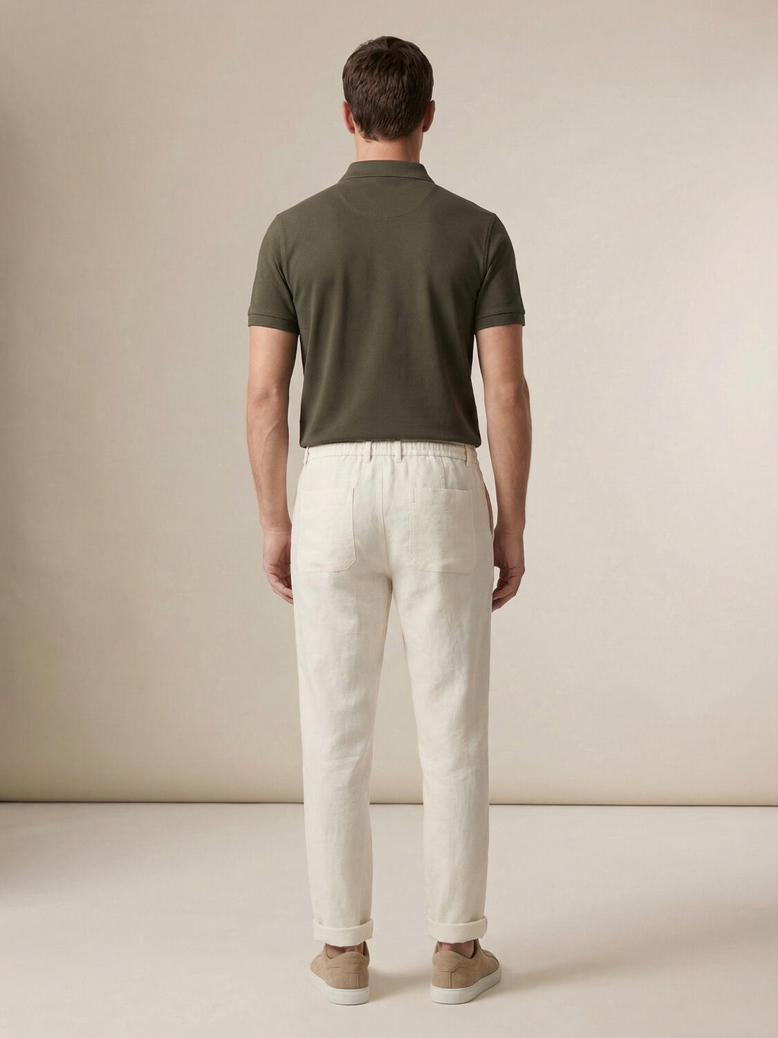 Haki Pamuk Dokulu Regular Fit Tişört - 5