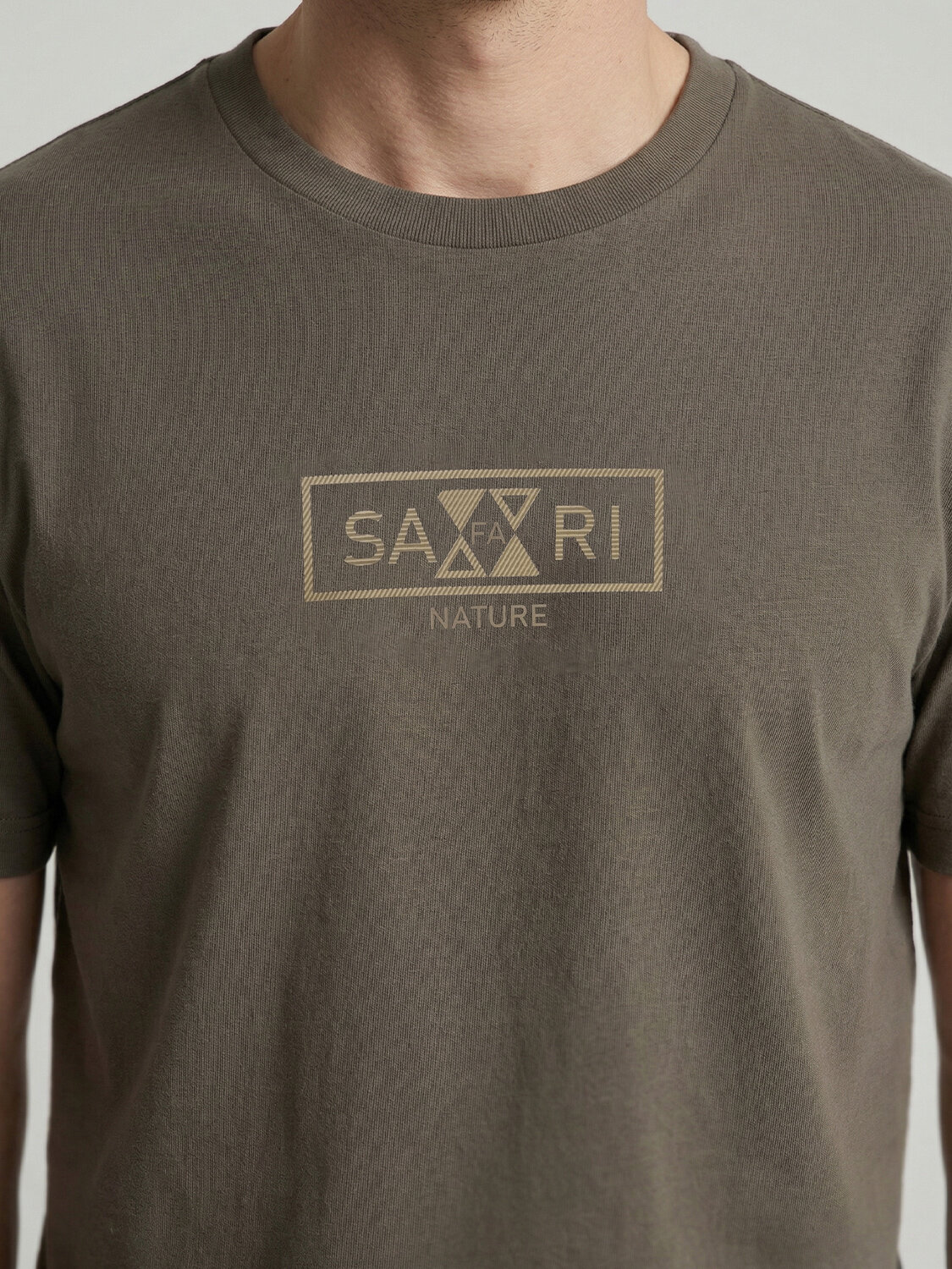 Haki Pamuk Dokulu Regular Fit Tişört - 3