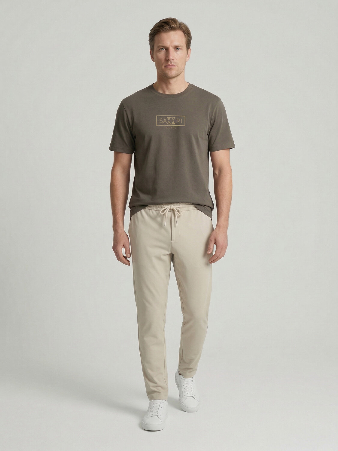 Haki Pamuk Dokulu Regular Fit Tişört (1)