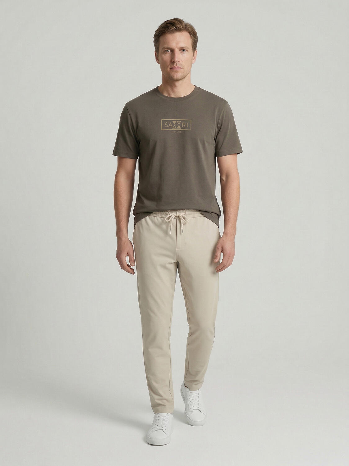 Haki Pamuk Dokulu Regular Fit Tişört - 2