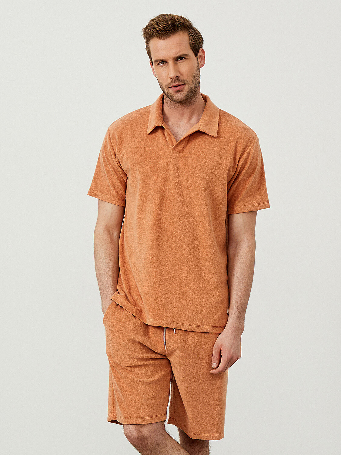 Kahverengi Oversize Pamuklu Havlu Tişört