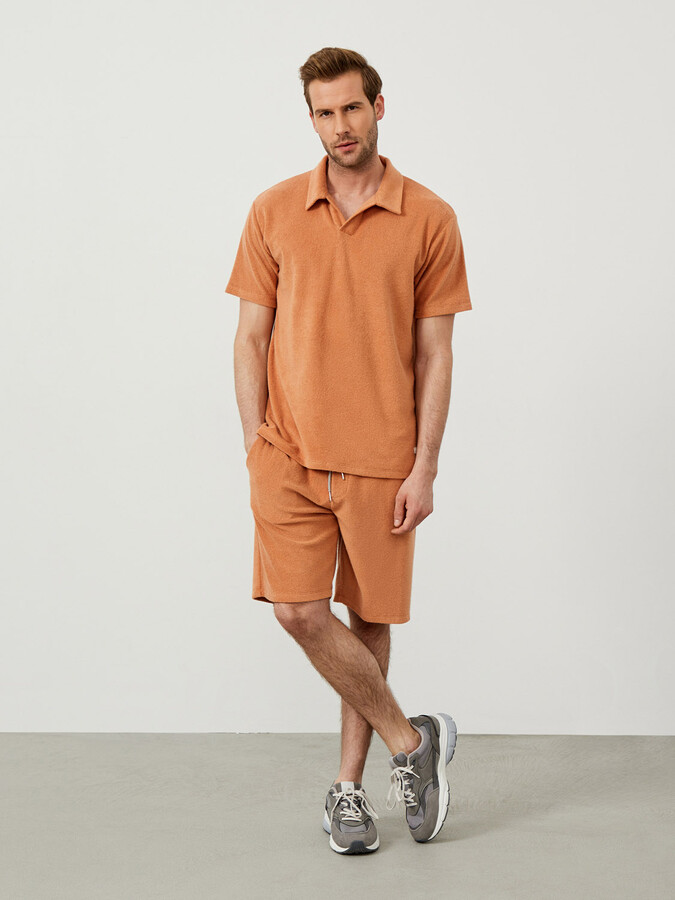 Kahverengi Oversize Pamuklu Havlu Tişört (1)