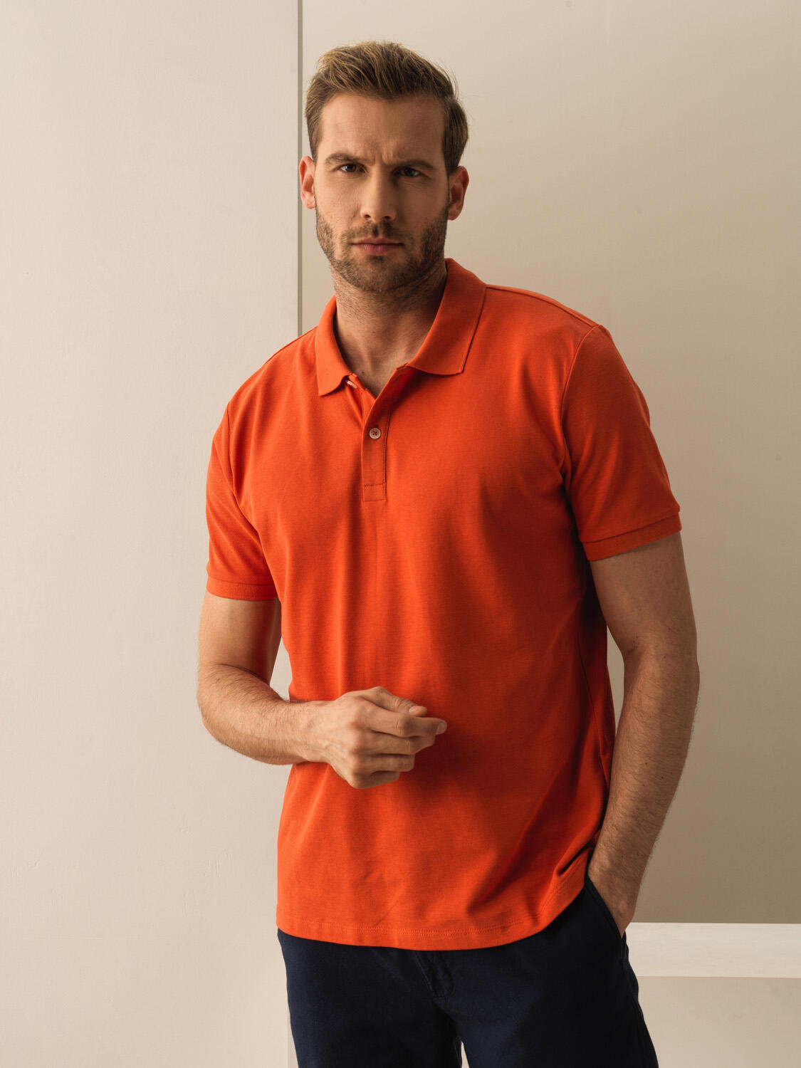 Kiremit Pamuk Dokulu Regular Fit Tişört