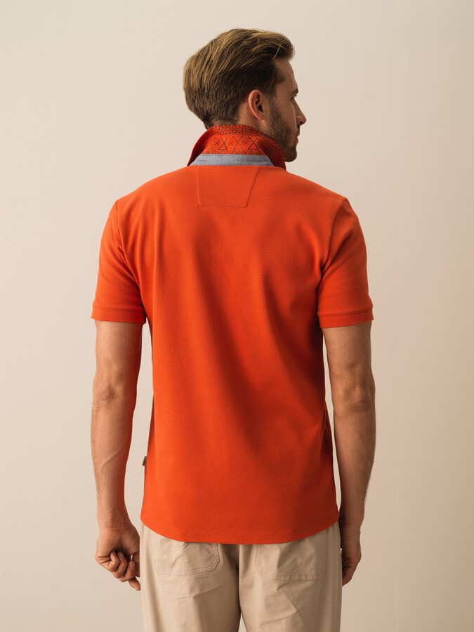 Kiremit Pamuk Dokulu Slim Fit Tişört - 3