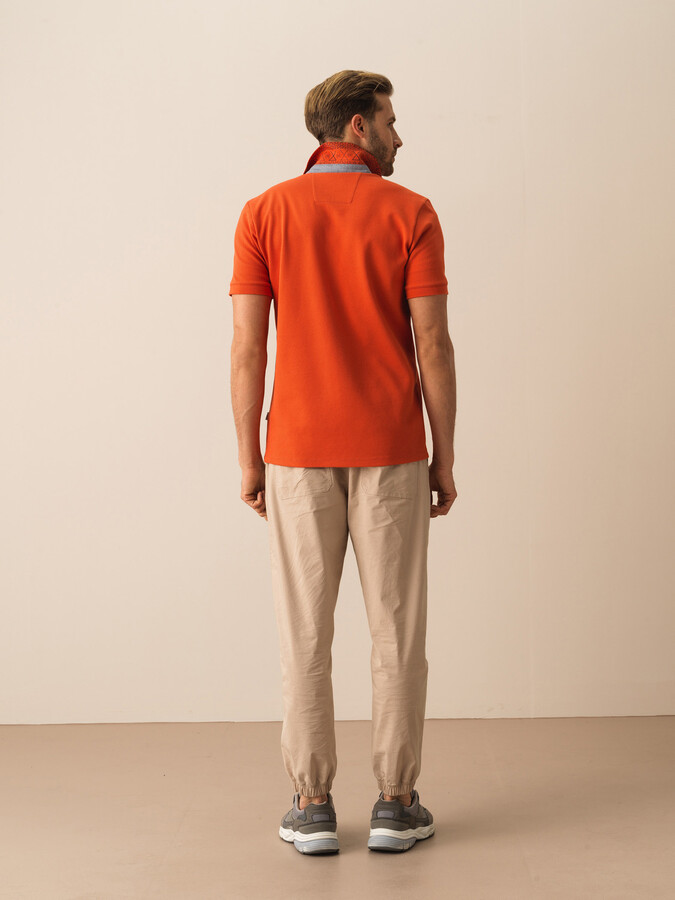 Kiremit Pamuk Dokulu Slim Fit Tişört - 4