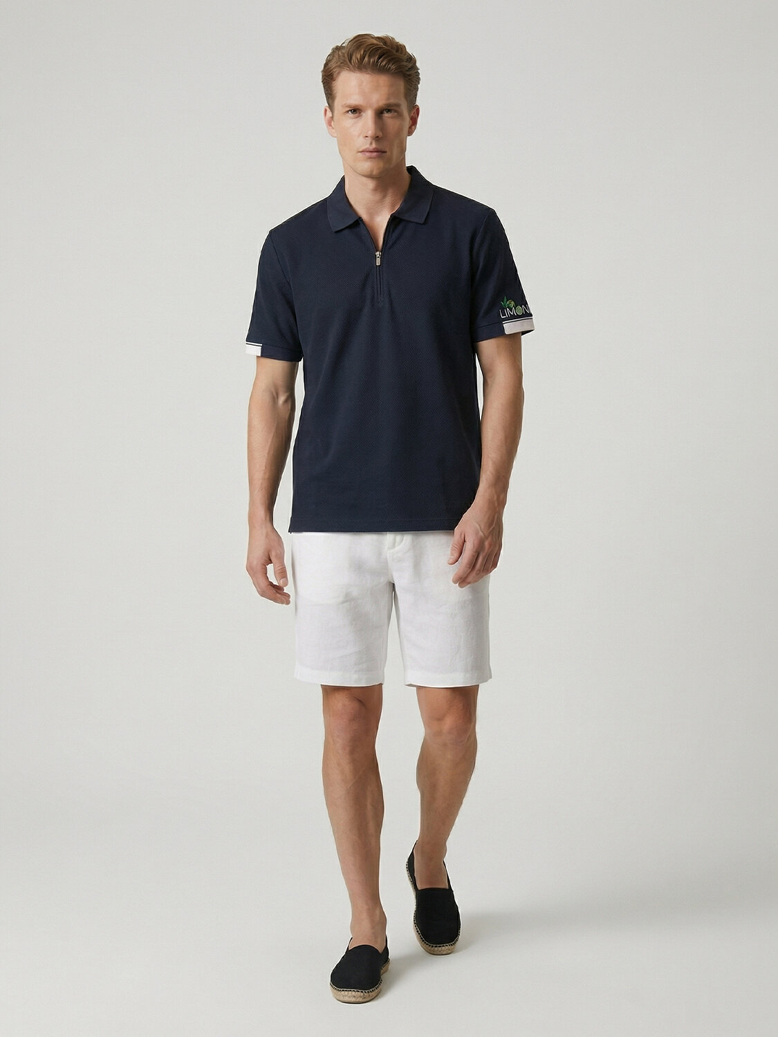 Lacivert Pamuk Dokulu Regular Fit Tişört (1)