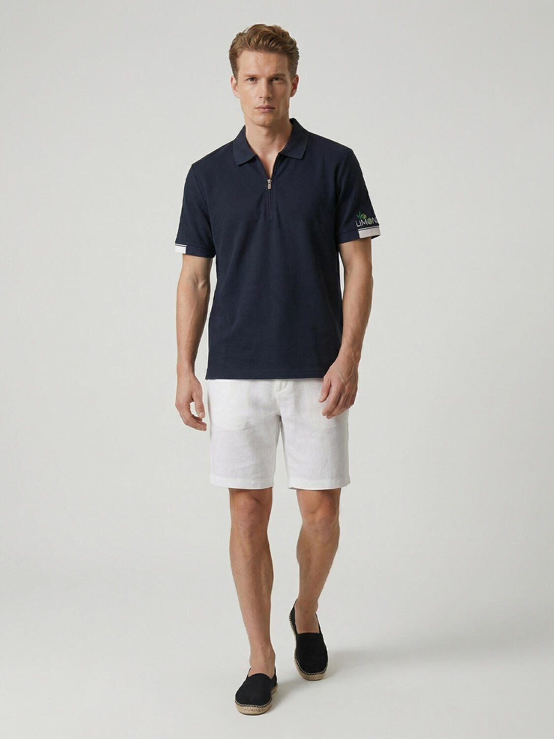 Lacivert Pamuk Dokulu Regular Fit Tişört - 2