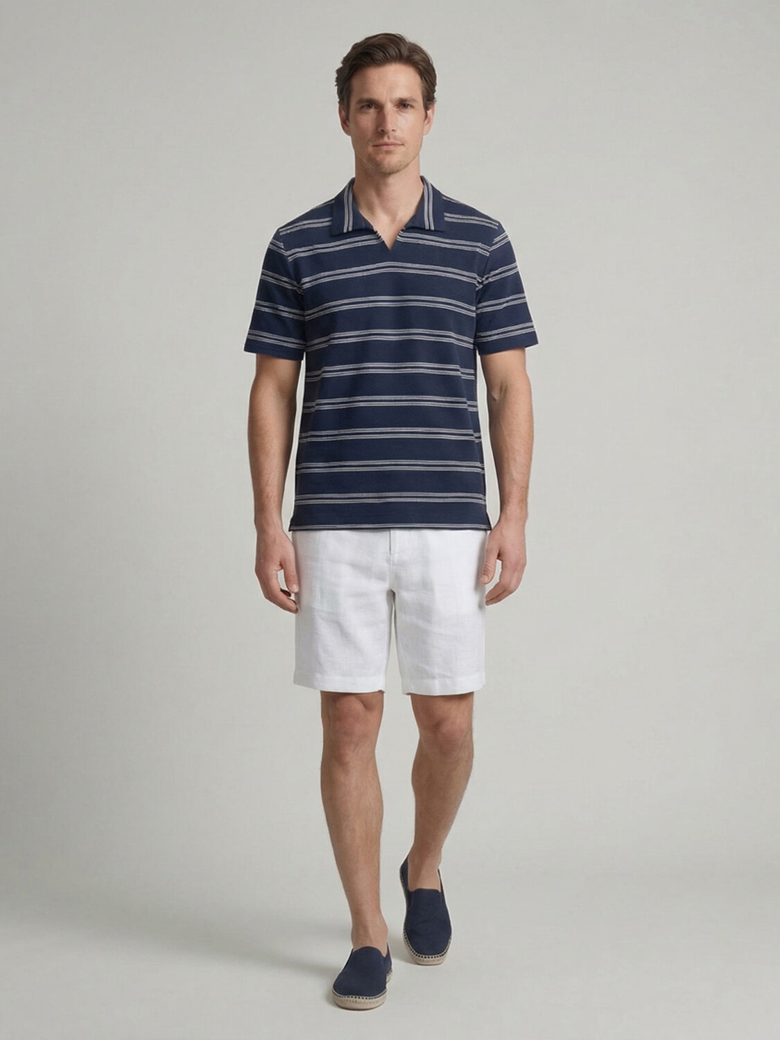 Lacivert Pamuk Dokulu Regular Fit Tişört (1)