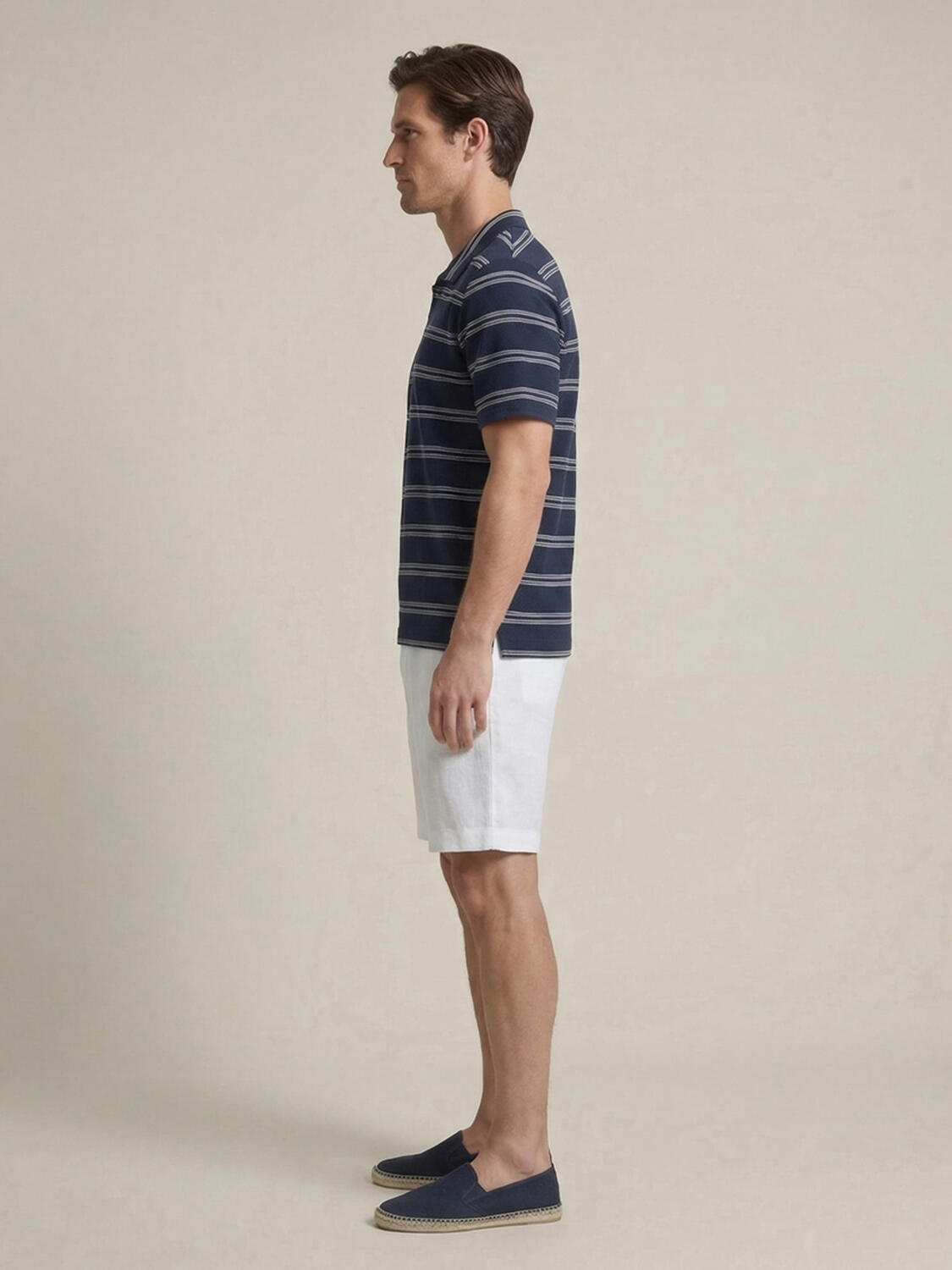 Lacivert Pamuk Dokulu Regular Fit Tişört - 3