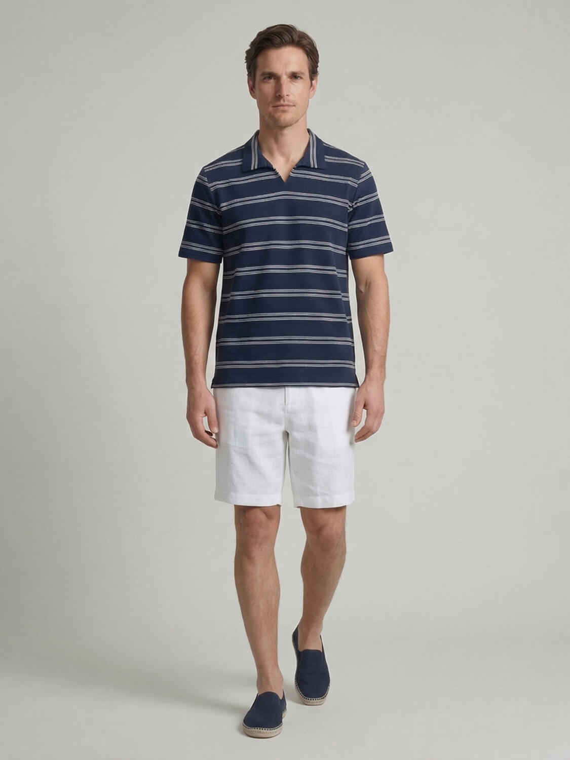 Lacivert Pamuk Dokulu Regular Fit Tişört - 2