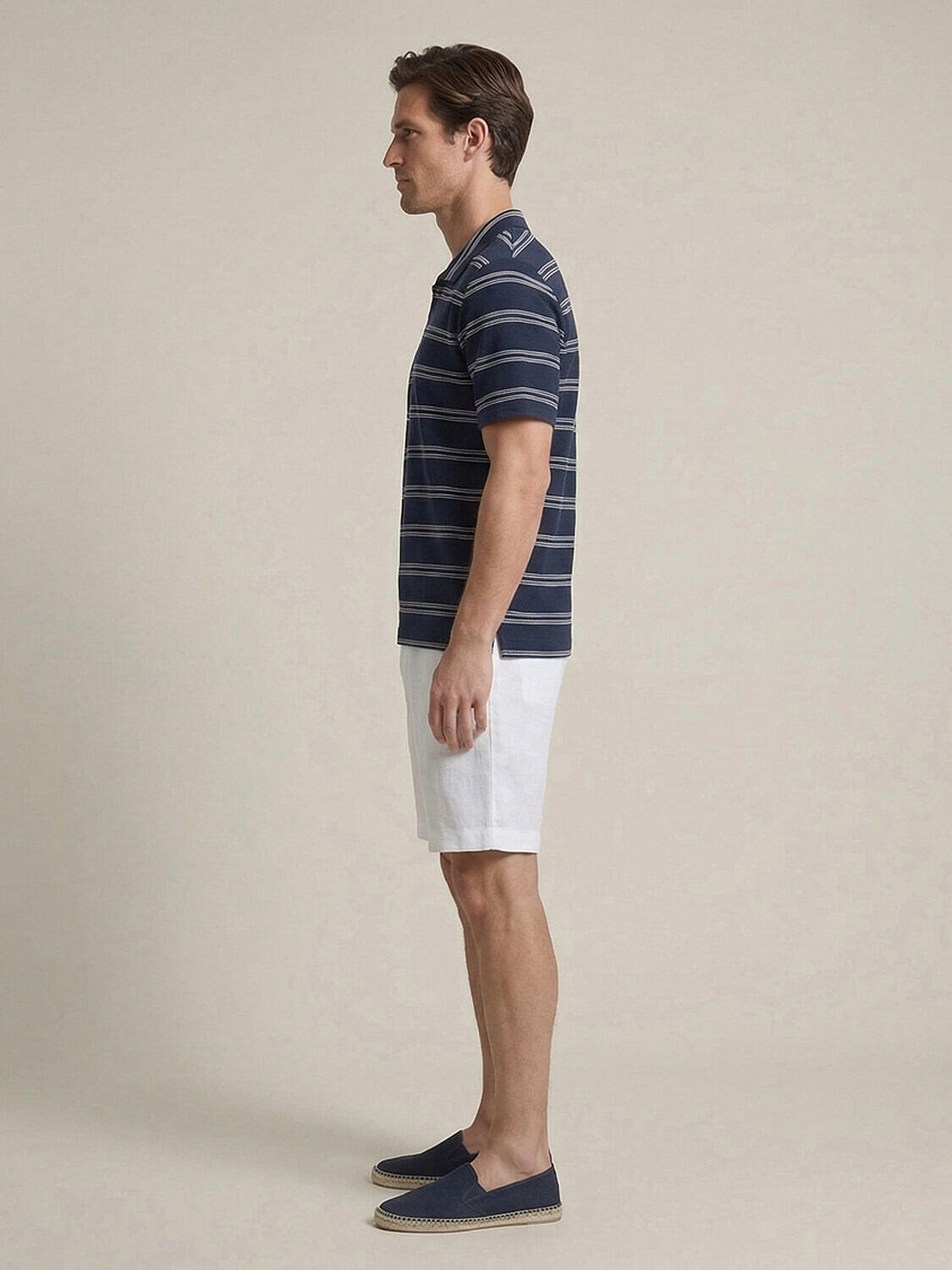 Lacivert Pamuk Dokulu Regular Fit Tişört - 3