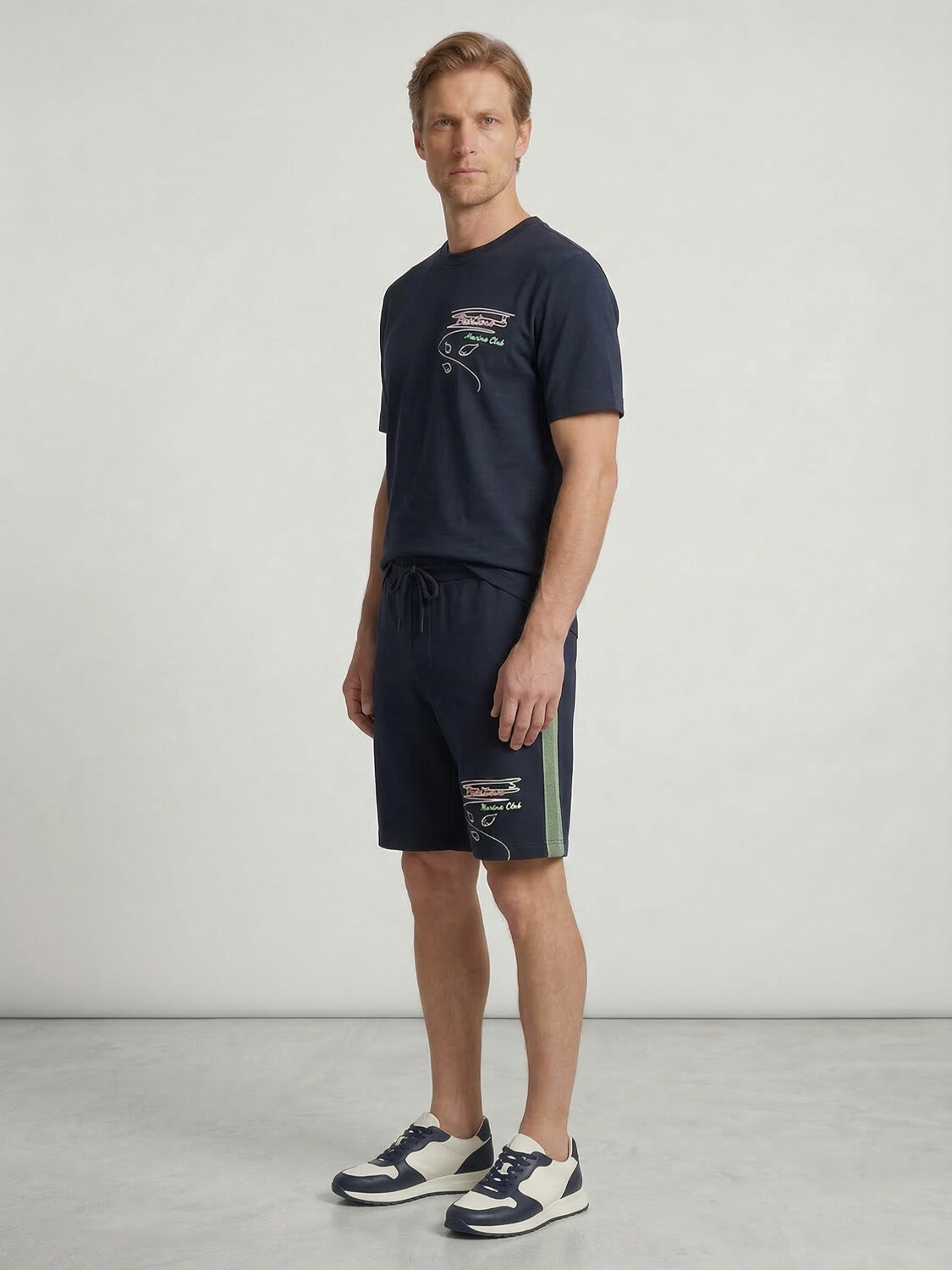 Lacivert Pamuk Dokulu Regular Fit Tişört - 3