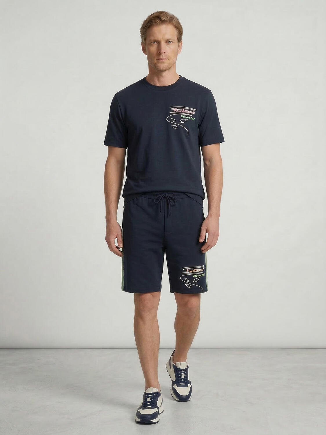 Lacivert Pamuk Dokulu Regular Fit Tişört - 2