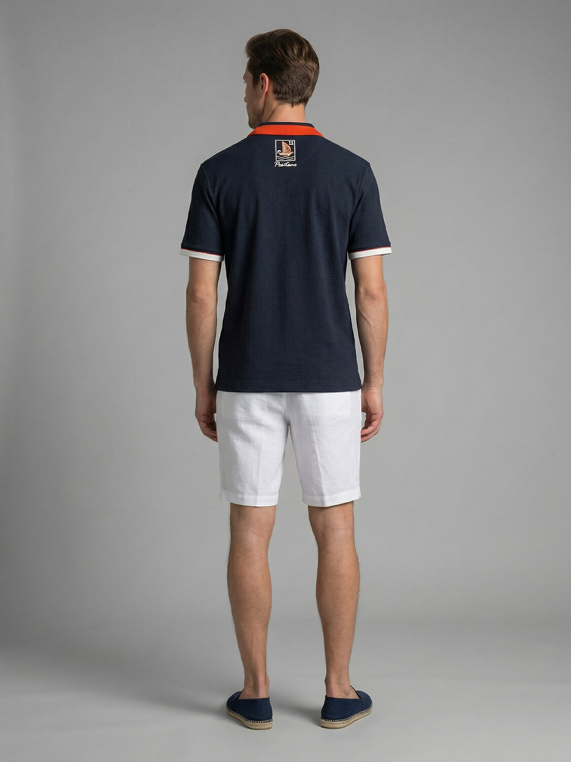 Lacivert Pamuk Dokulu Regular Fit Tişört - 4