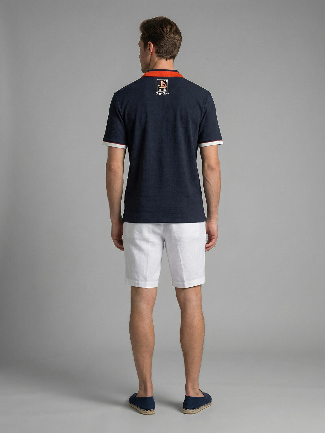 Lacivert Pamuk Dokulu Regular Fit Tişört - 4