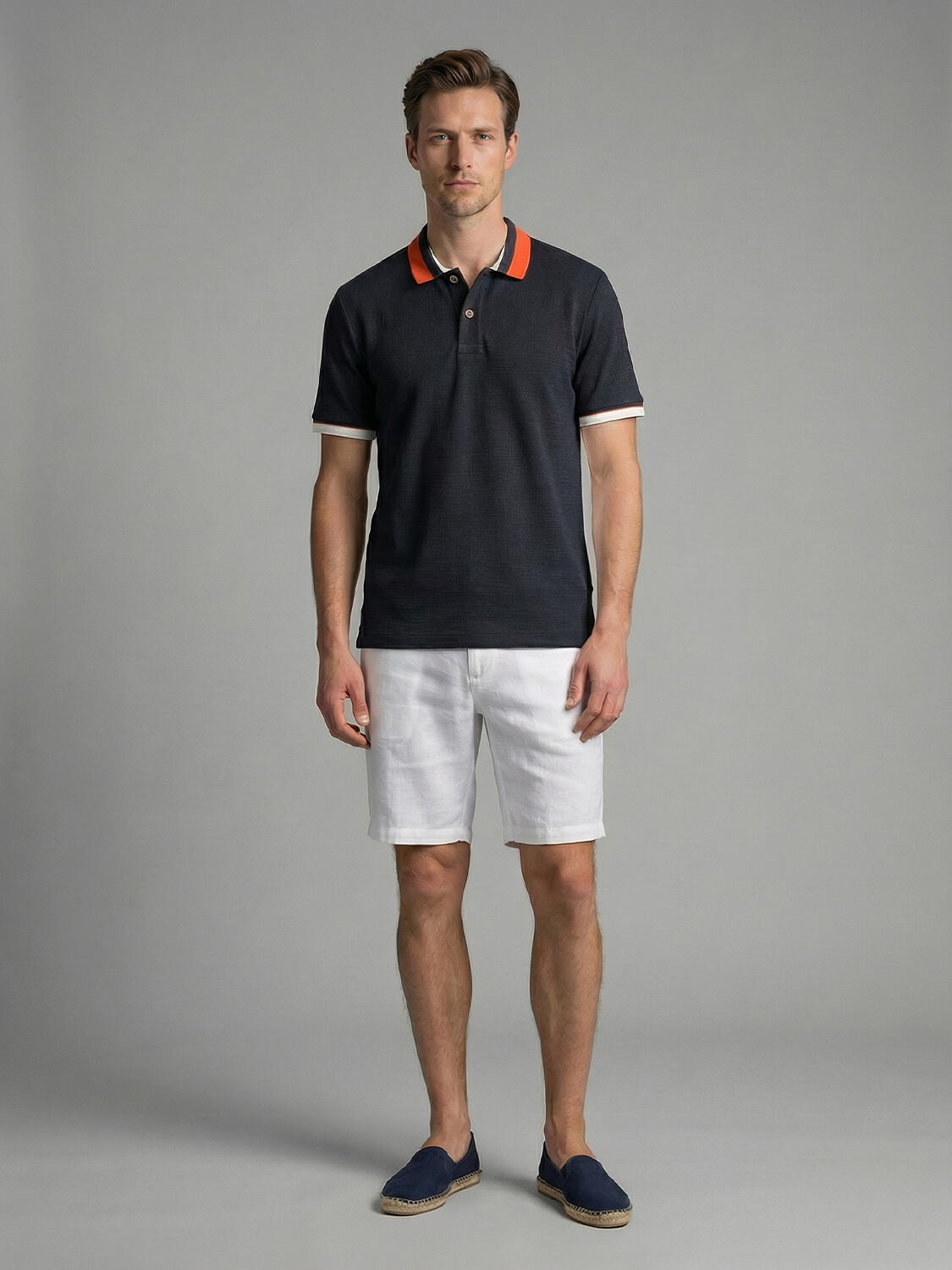 Lacivert Pamuk Dokulu Regular Fit Tişört - 2