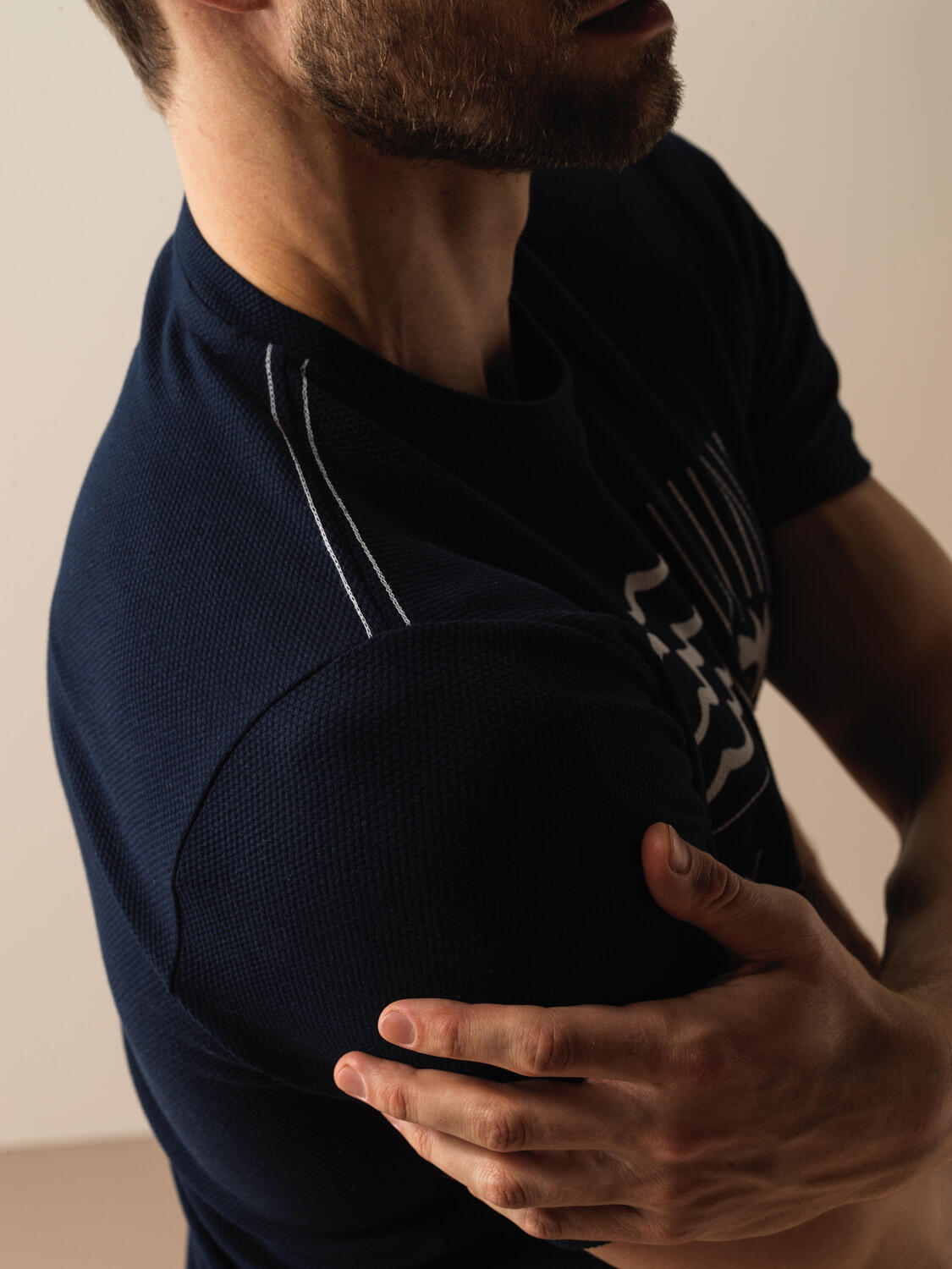 Lacivert Pamuk Dokulu Regular Fit Tişört