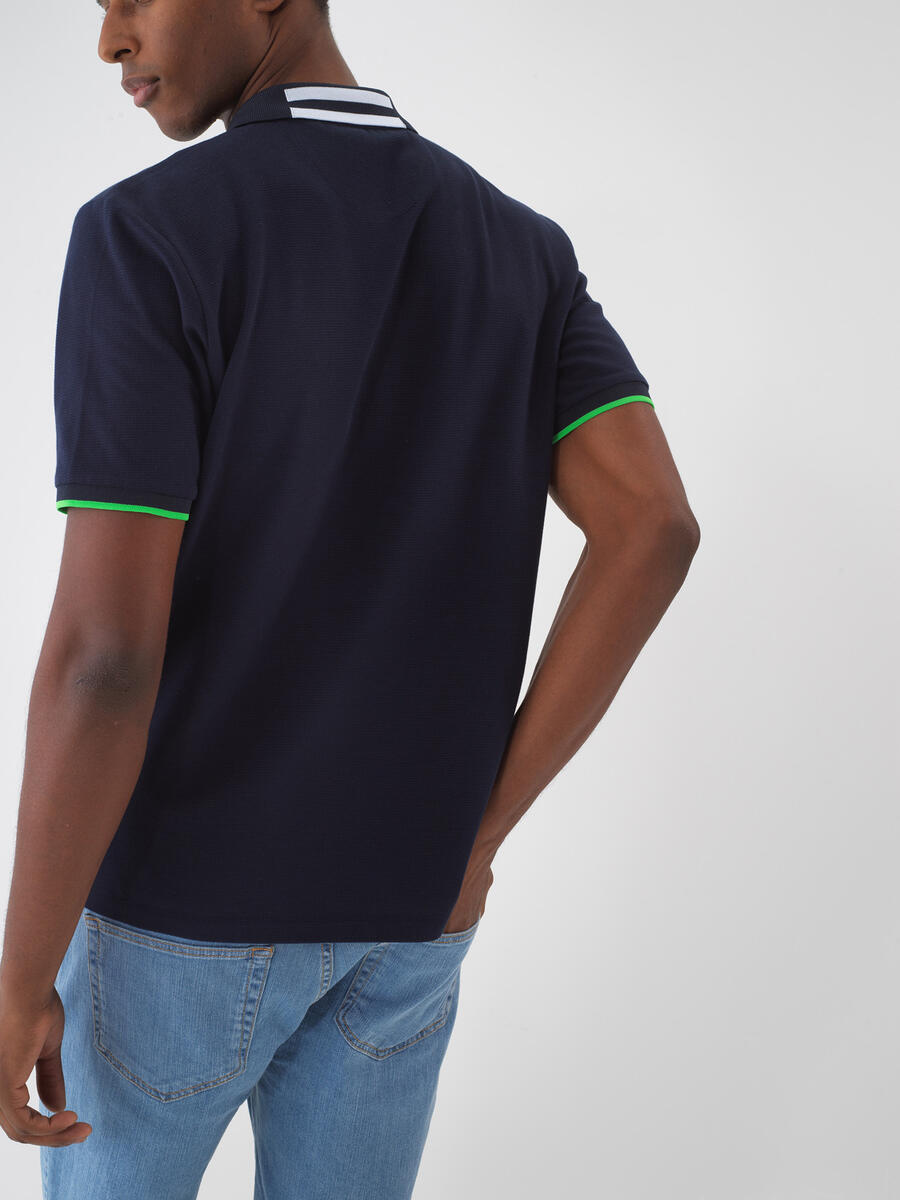 Lacivert Pamuk Dokulu Regular Fit Tişört - 5
