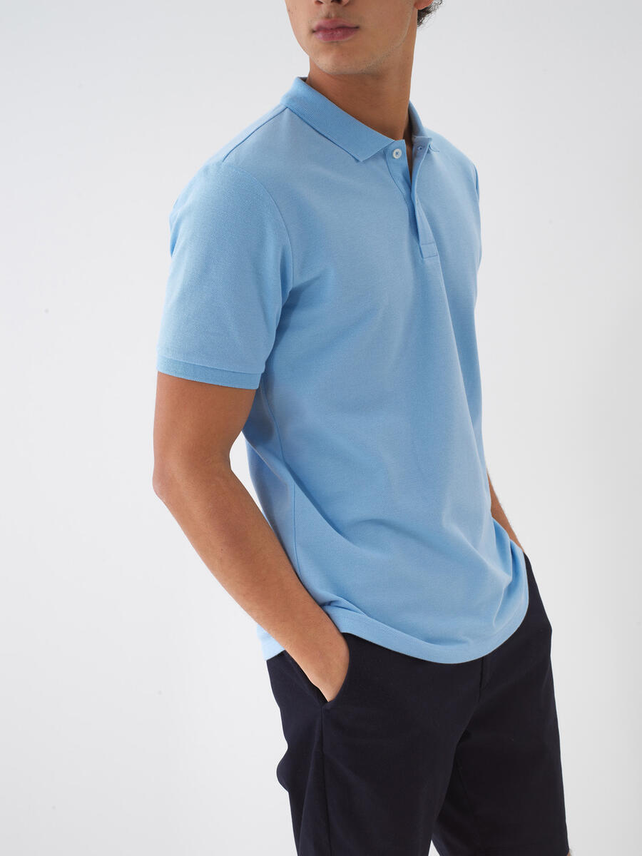 Mavi Pamuk Dokulu Regular Fit Tişört - 2