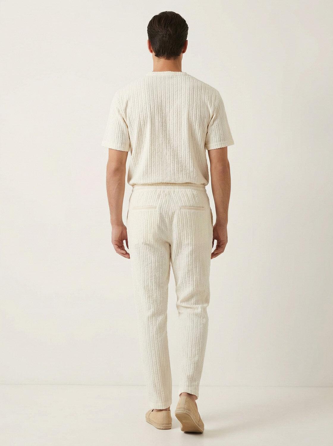 Naturel Keten Karışımlı Regular Fit Tişört - 4