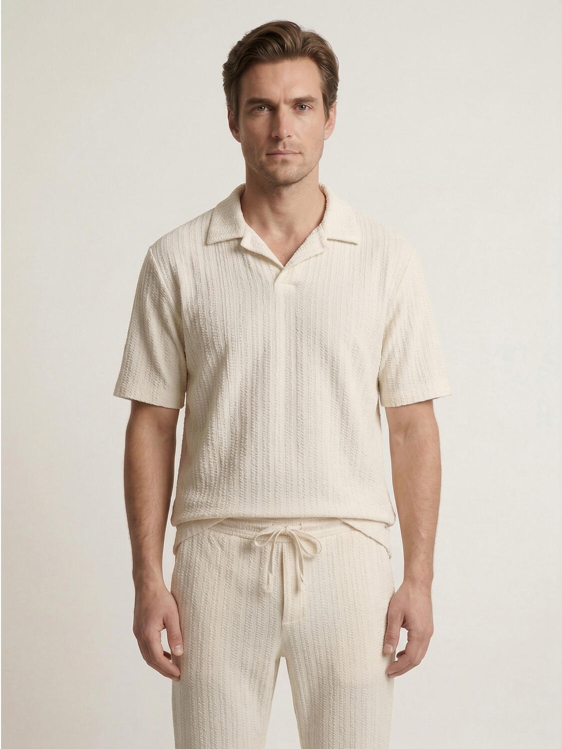 Naturel Keten Karışımlı Regular Fit Tişört - 1