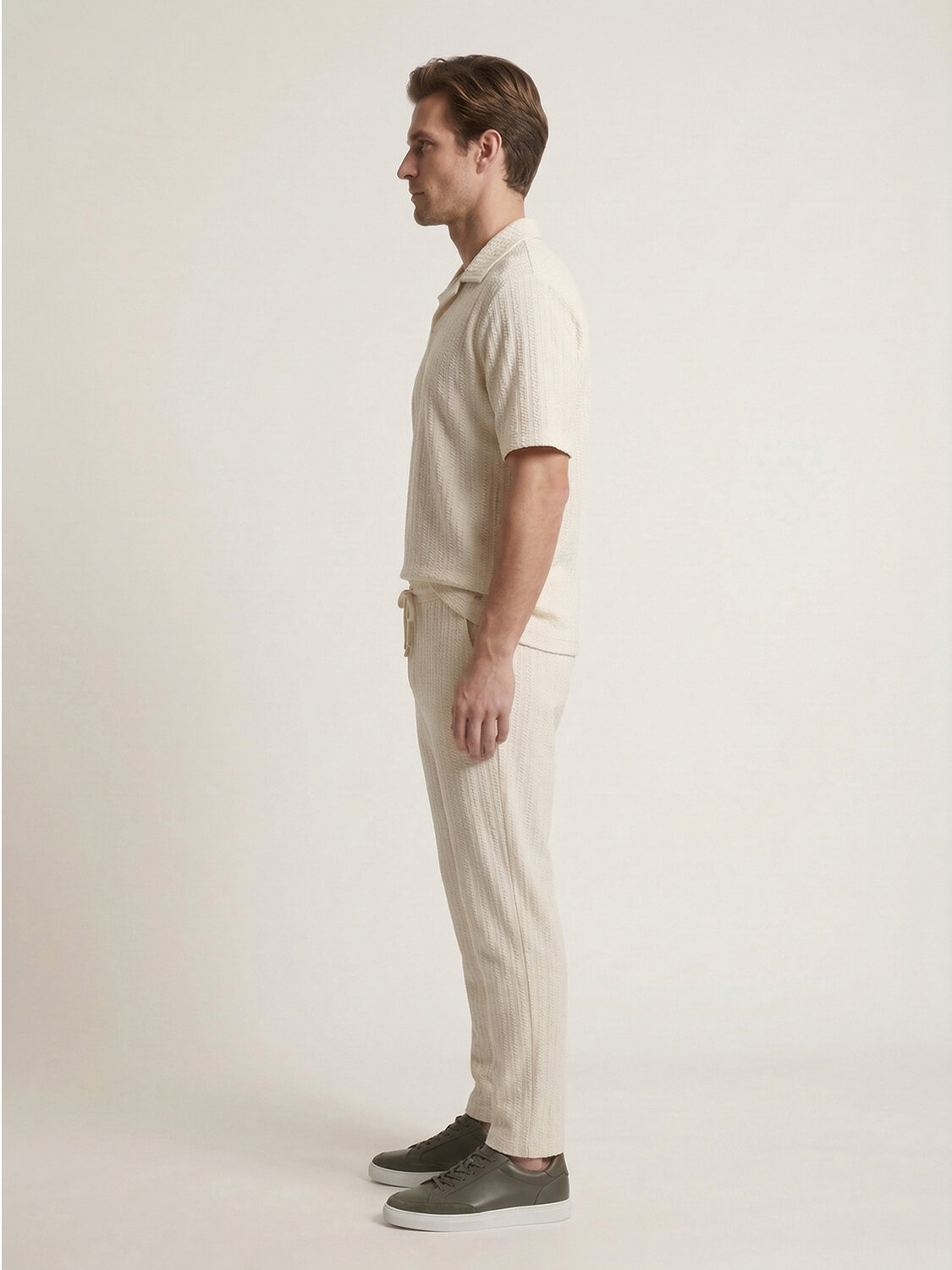 Naturel Keten Karışımlı Regular Fit Tişört - 3